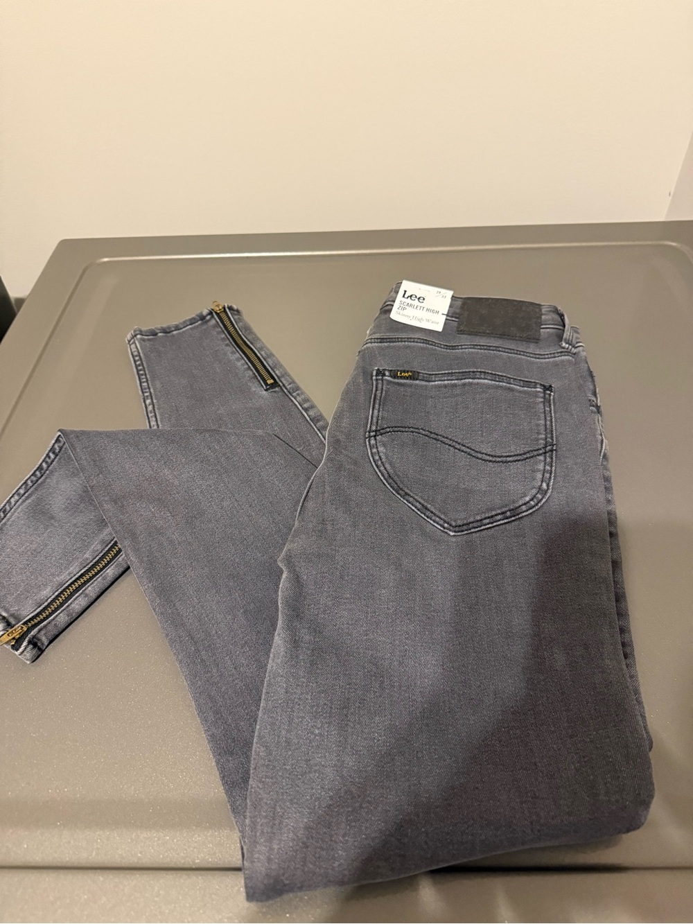 Lee Women's Charcoal Skinny Ankle Jeans with Side Zips